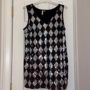 Harlequin Print Sparkle Dress